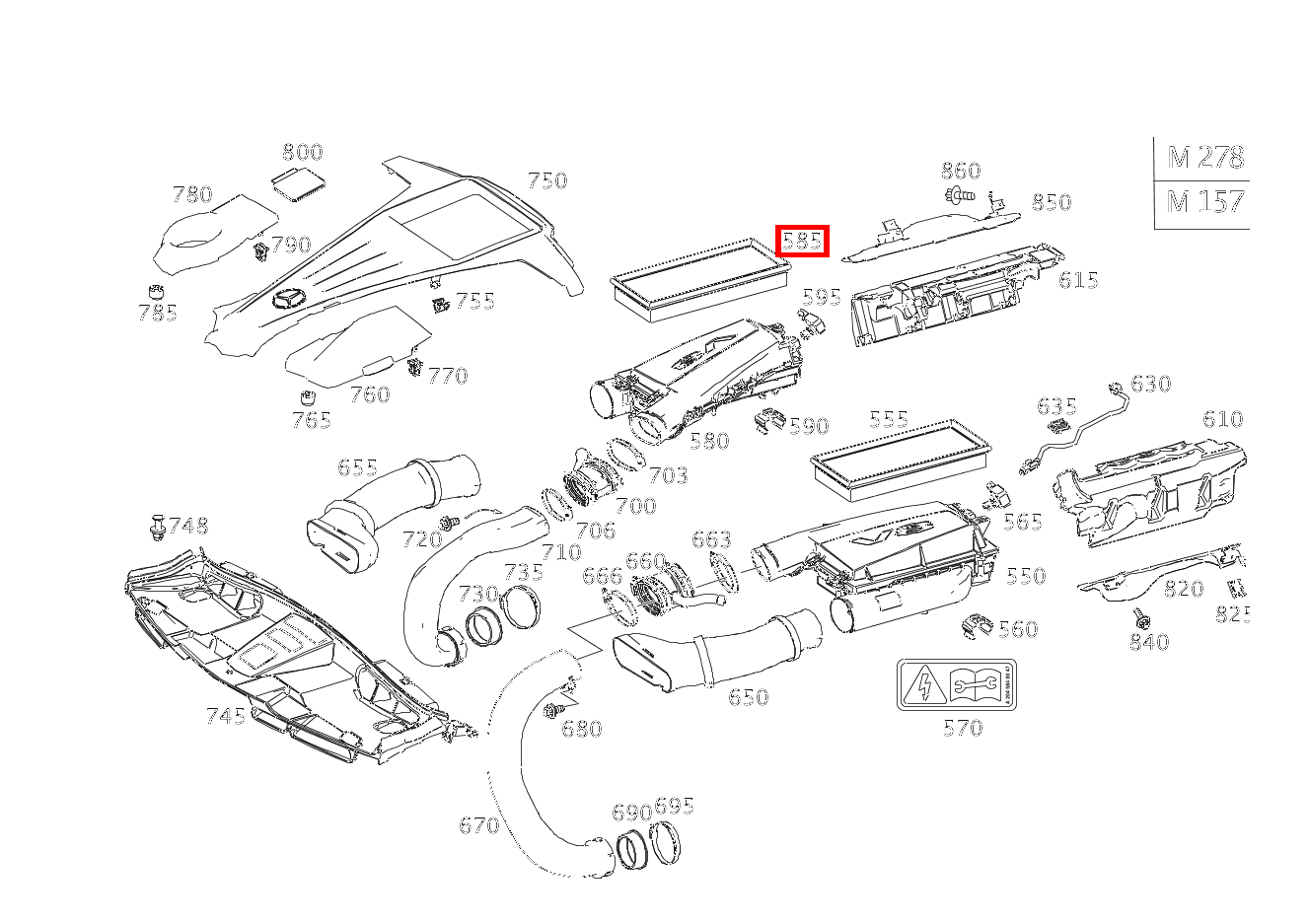 Luftfiltereinsatz RECHTS E 550 4MATIC 212 Luftfiltereinsatz RECHTS E 550 4MATIC 212