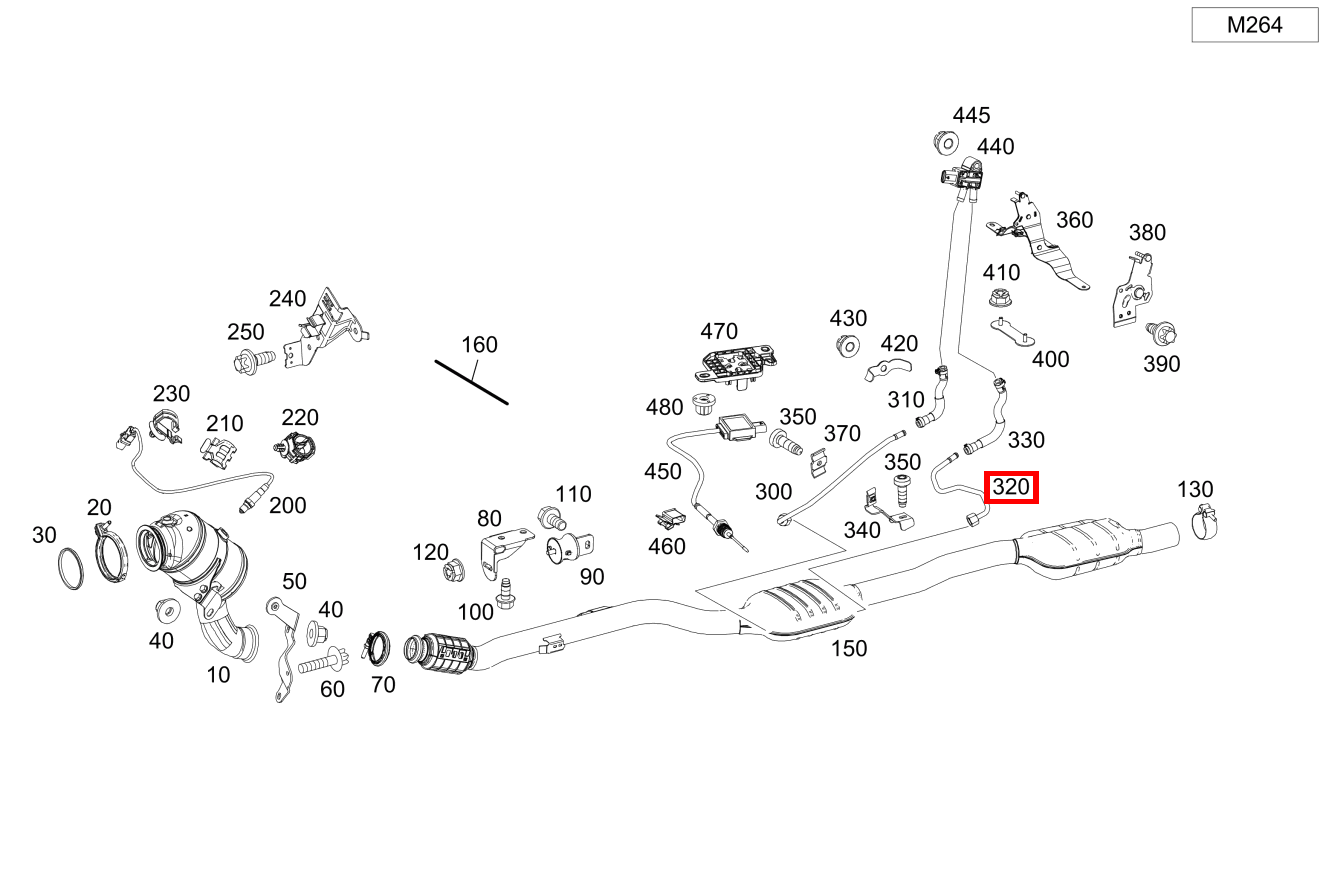Druckleitung An Partikelfilter hinten C 300 4MATIC Cabriolet 205