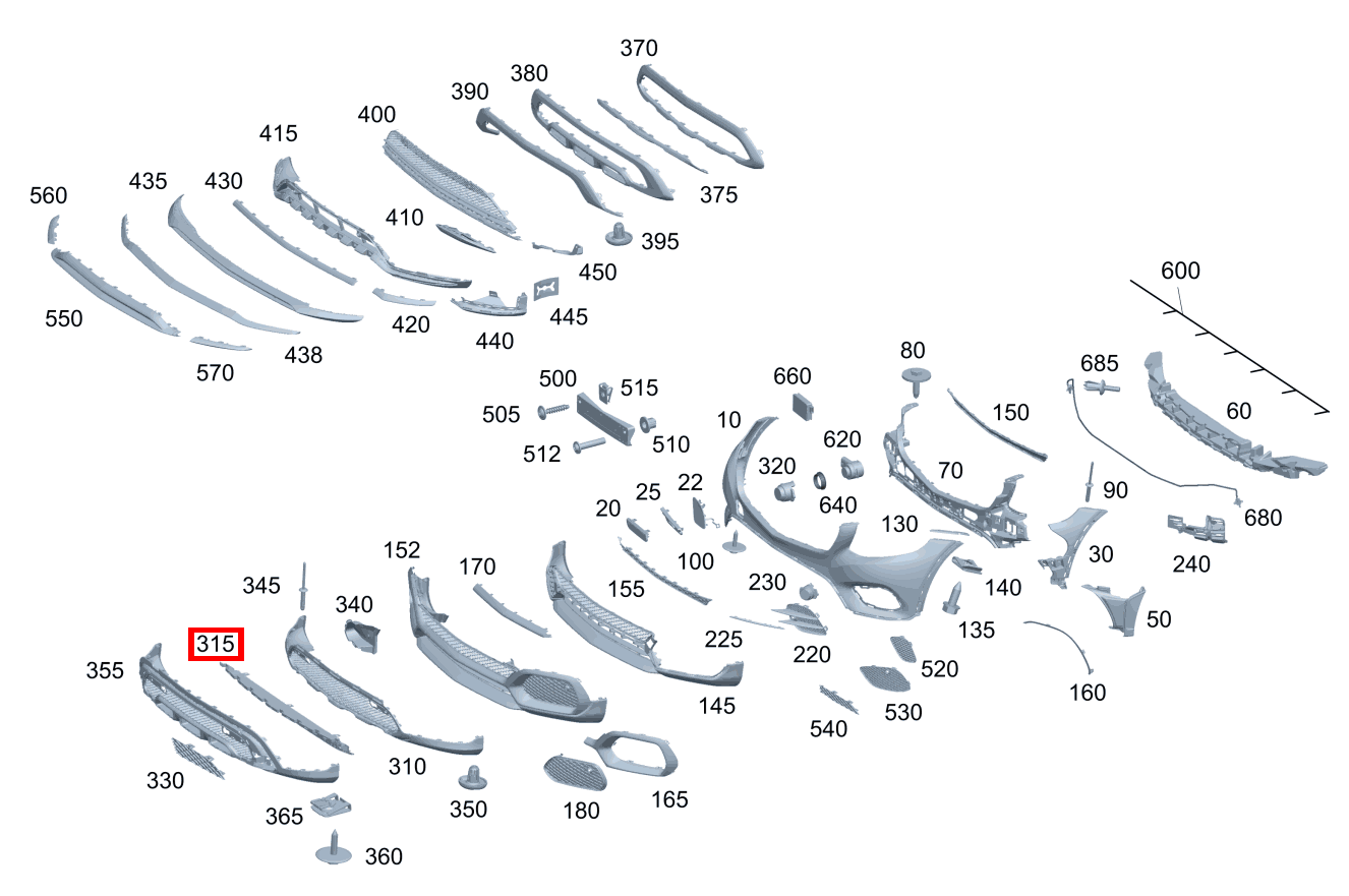 Grundtäger Stossfänger Stoßfänger unten GLC 300 253 Grundtäger Stossfänger Stoßfänger unten GLC 300 253