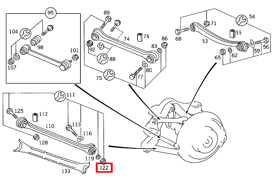 Sechskantmutter 190 D 2.5 Turbo 201