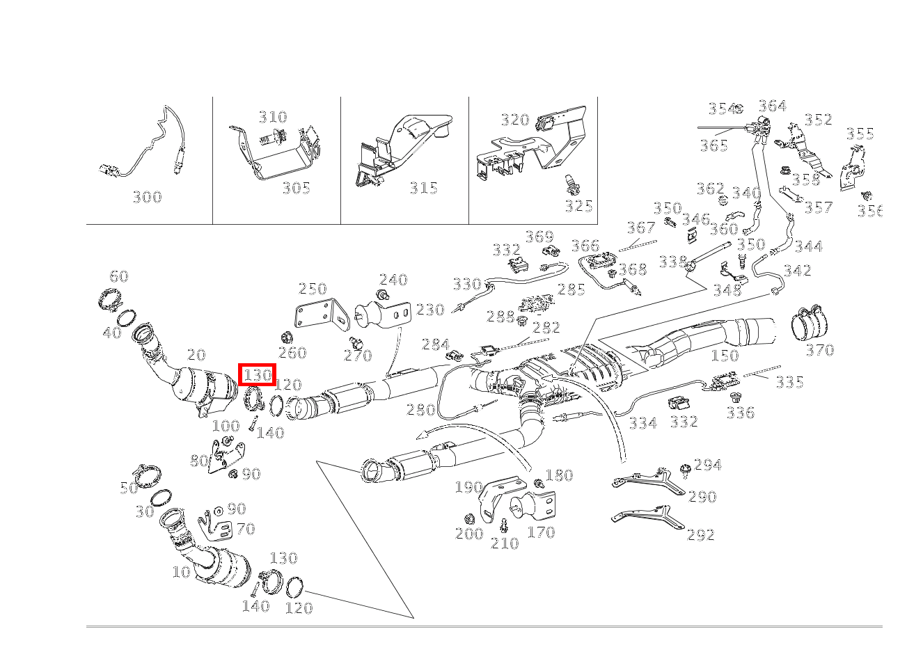 Rohrschelle Abgasanlage Links und rechts E 400 T 4MATIC BCA 213