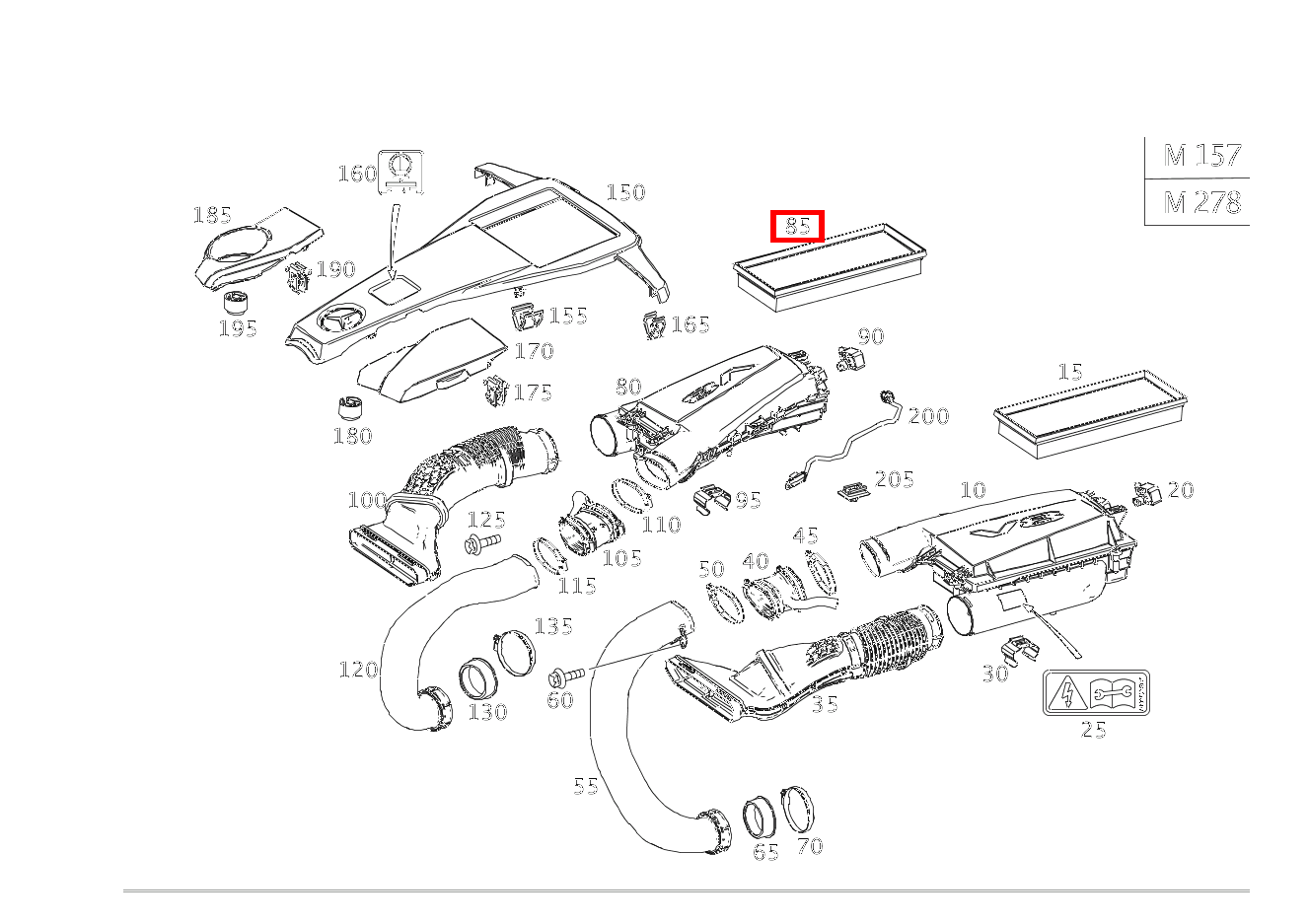 Luftfiltereinsatz RECHTS S 500 Cabriolet 217 Luftfiltereinsatz RECHTS S 500 Cabriolet 217
