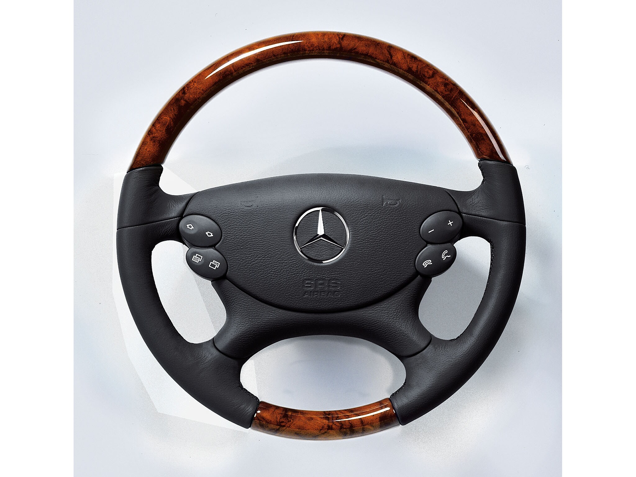 Multifunktions-Holz-Leder-Lenkrad