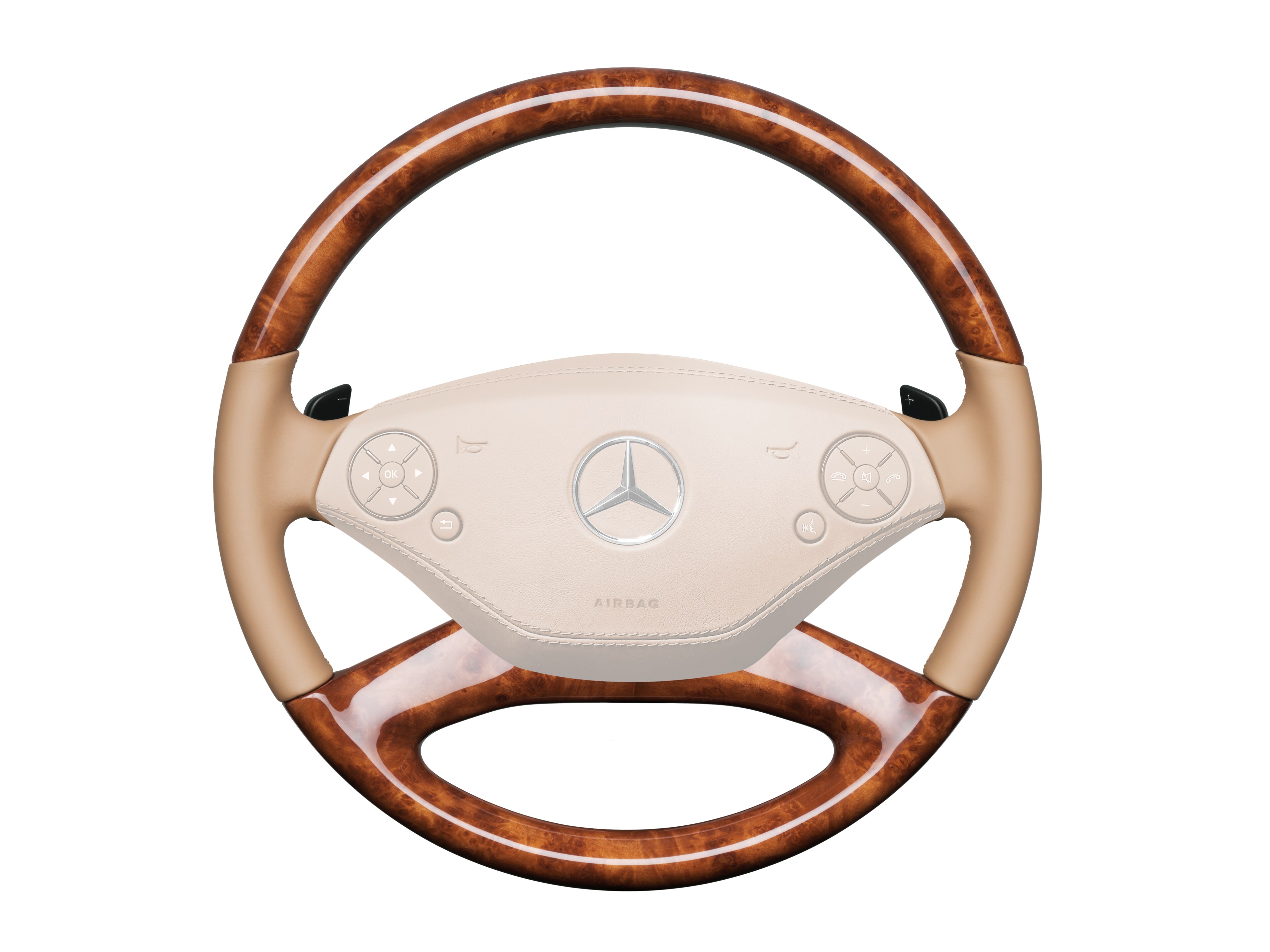 Mercedes-Benz - Holz-Leder-Lenkrad, heizbar Holz-Leder-Lenkrad, heizbar