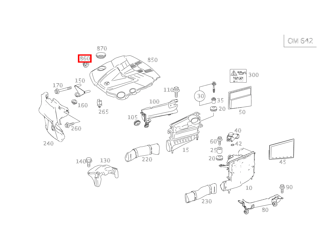 Elastomerlager AN ABDECKUNG E280CDI SONDERAUFB 211
