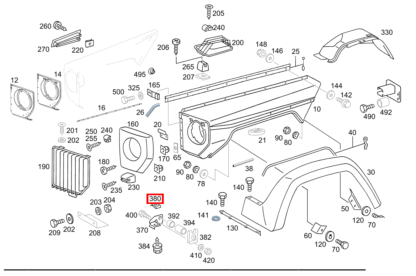 Clipsmutter G 300 CDI/4X4/3428 Lang 461