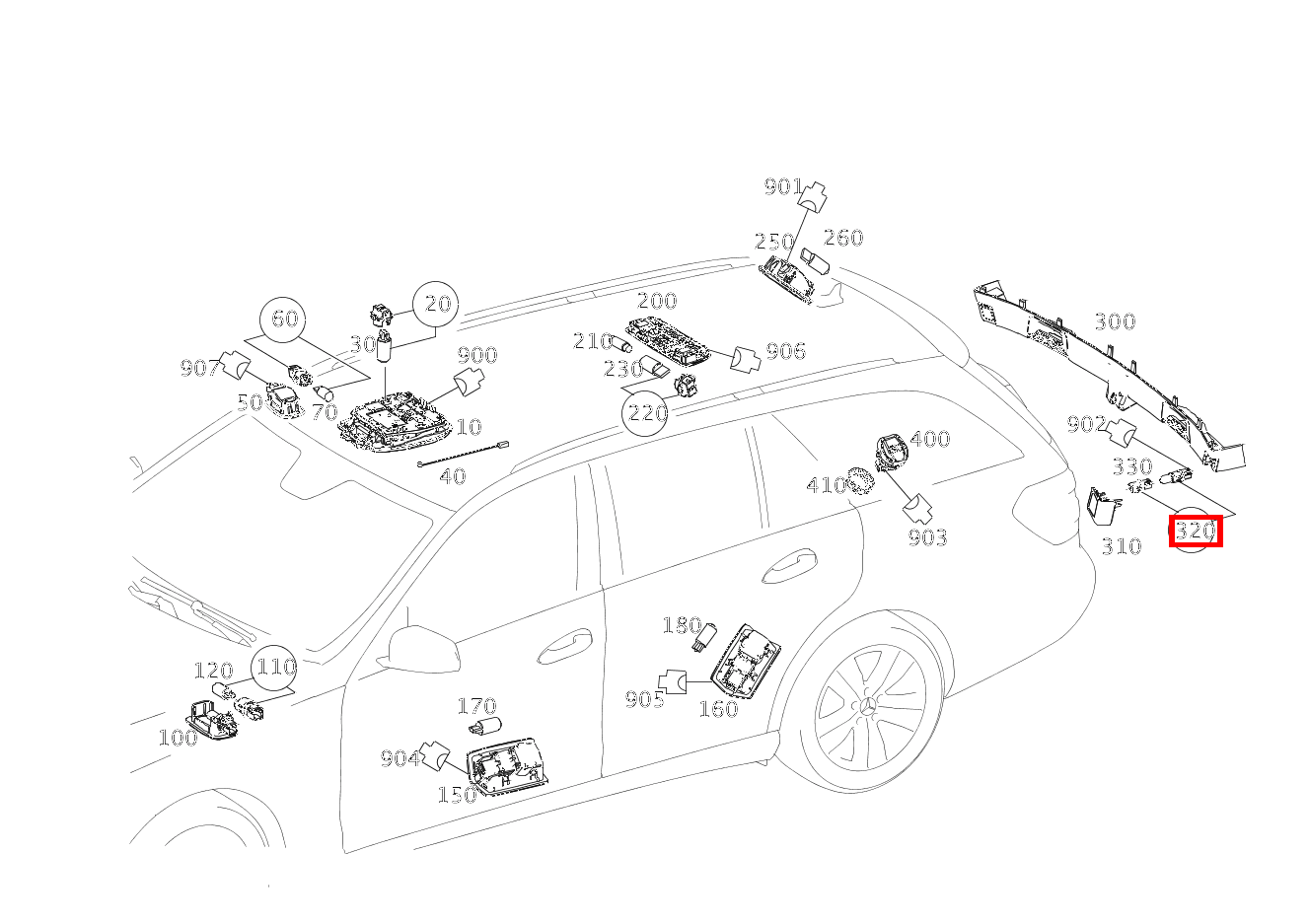 Lampenfassung MIT GLUEHLAMPE; 12V-5W E 200 Limousine 213