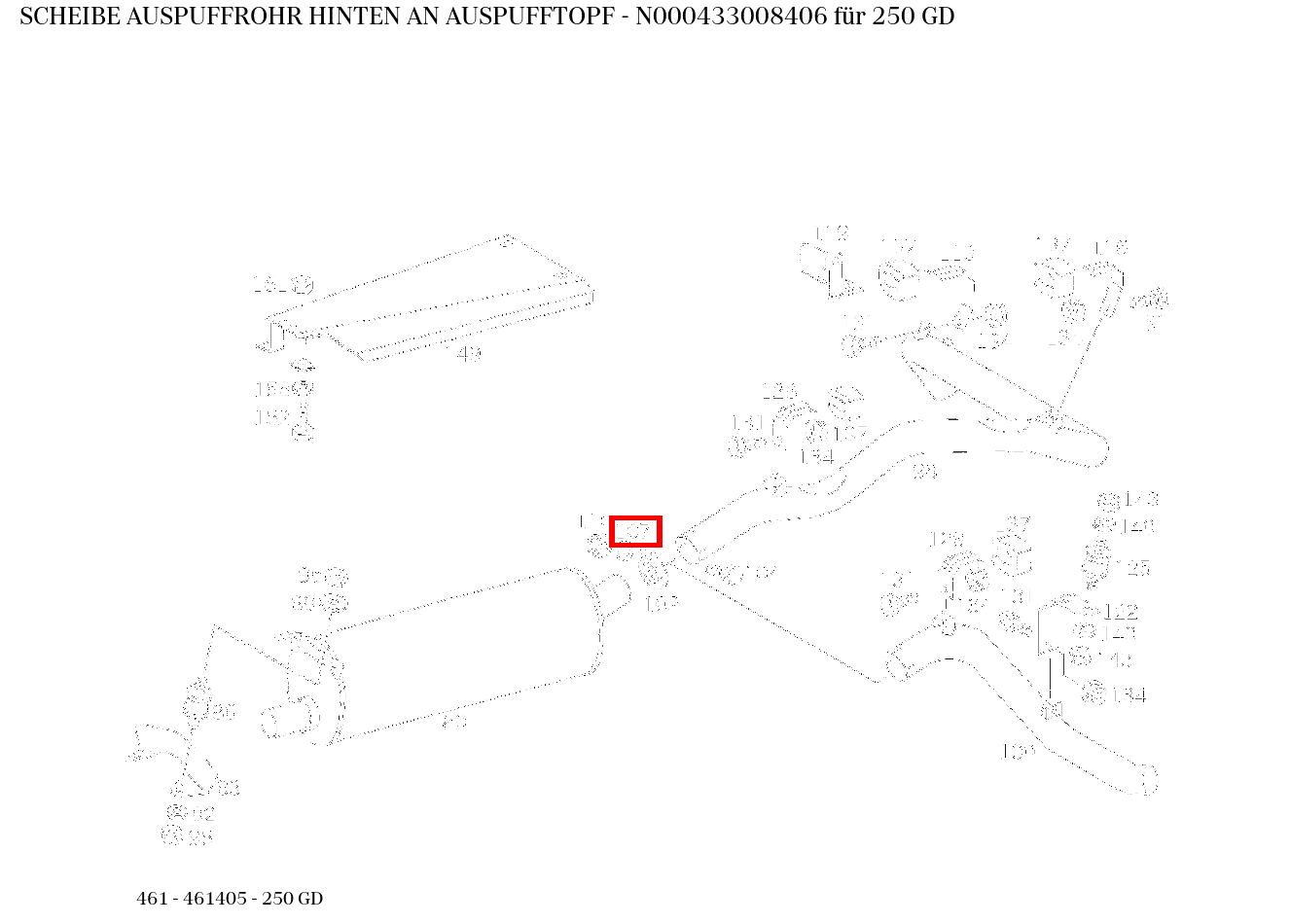 Scheibe AUSPUFFROHR HINTEN AN AUSPUFFTOPF 250 GD 461