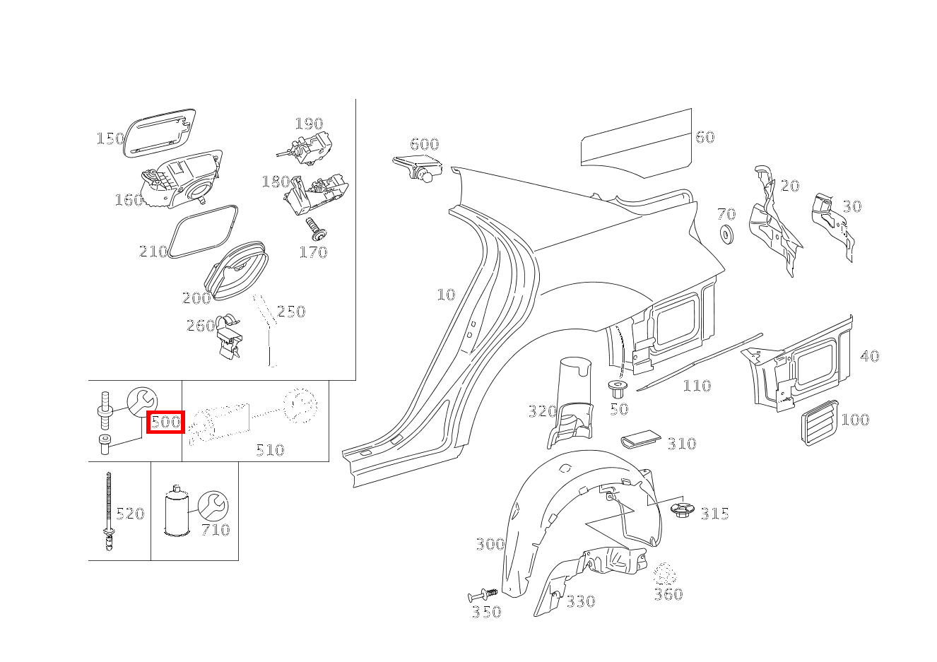 TEILESATZ GEWINDEBOLZEN REPARATURLOESUNG FUER ABGEBROCHENE SCHWEISSBOLZEN S 550 Limousine lang BCA 221