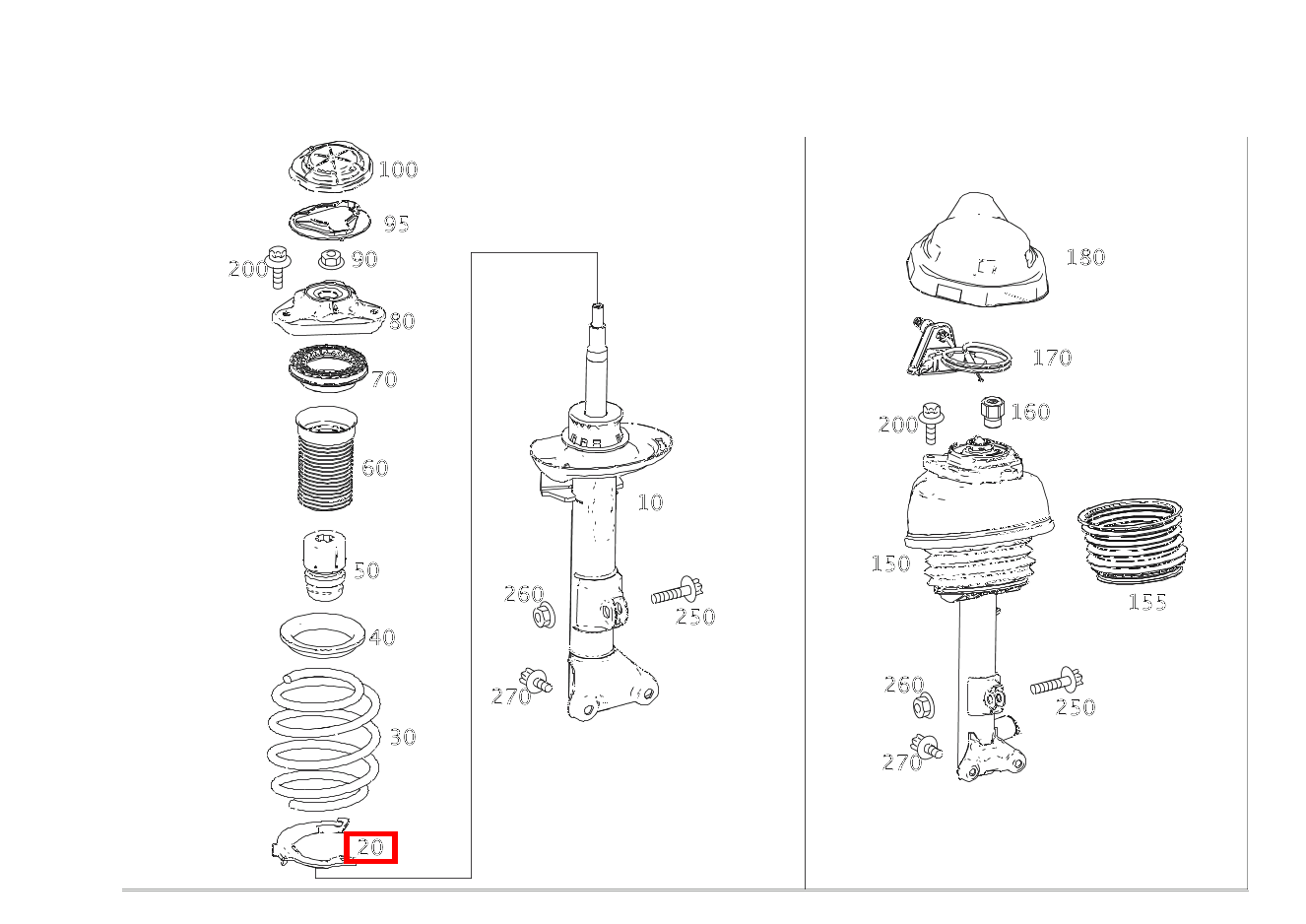 Schraubenfederbeilage UNTEN LINKS UND RECHTS CLS 250 Shooting Brake BlueTEC 4MATIC 218