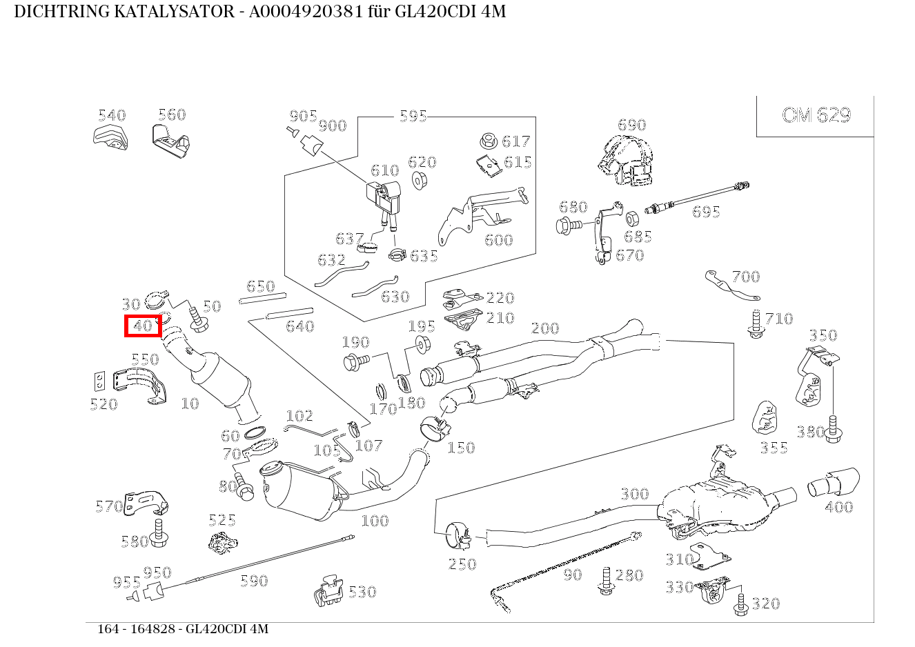 Dichtring KATALYSATOR GL420CDI 4M 164