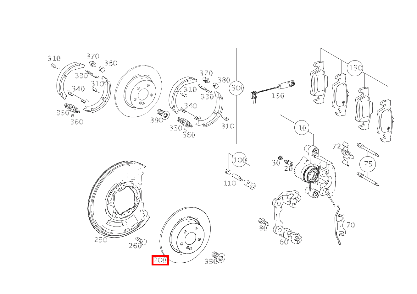Bremsscheibe belüftet Rechts hinten E350 BE 212 Bremsscheibe belüftet Rechts hinten E350 BE 212