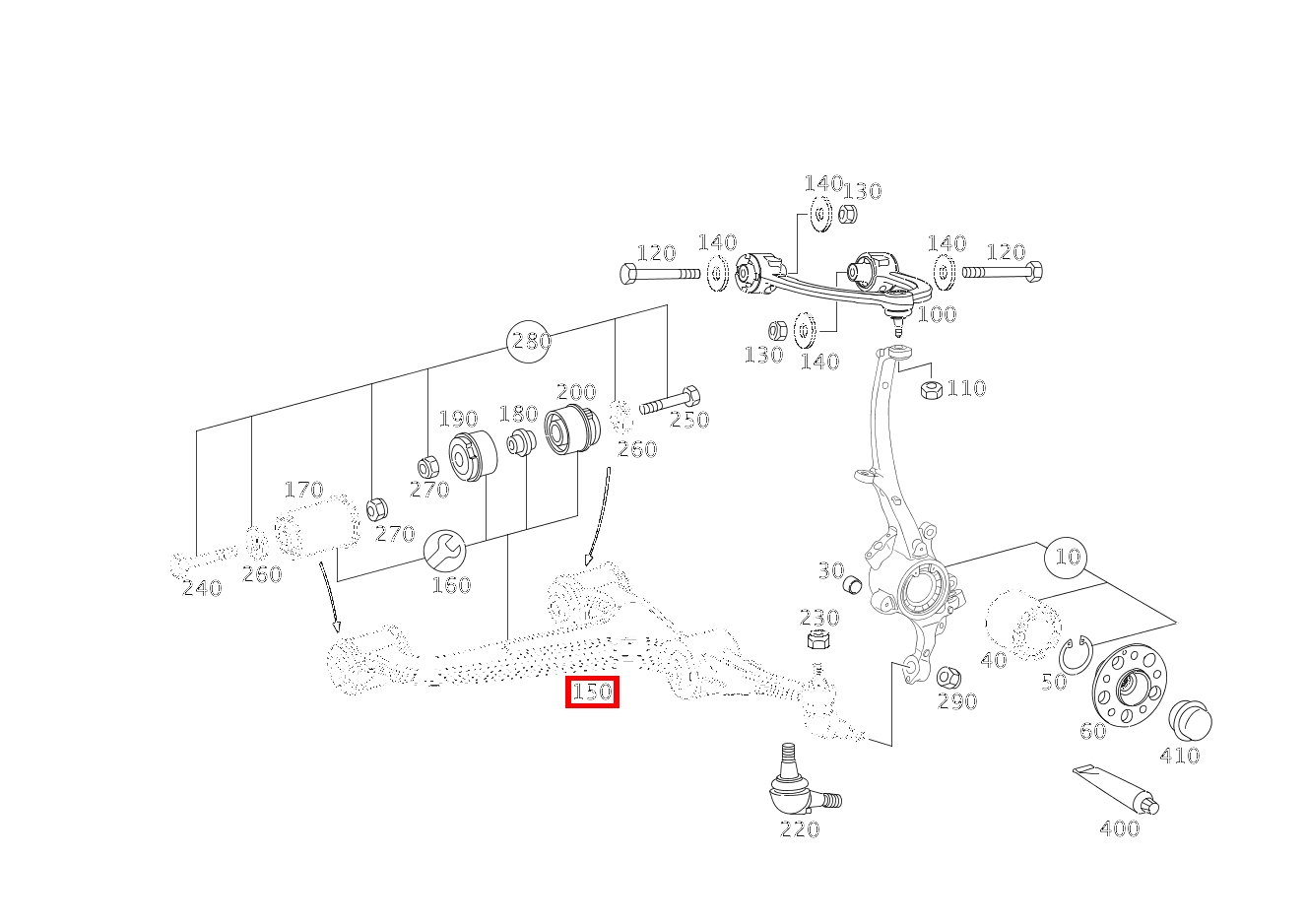 Querlenker UNTEN LINKS E 280 T 4-MATIC 211 Querlenker UNTEN LINKS E 280 T 4-MATIC 211