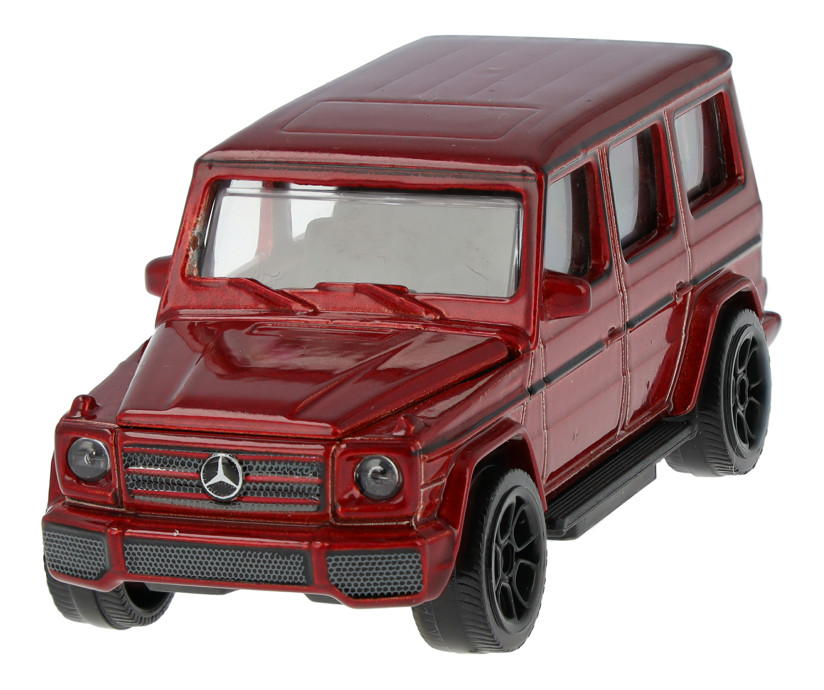 Mercedes-Benz - G-Klasse, Geländewagen, AMG Line, W463 hyazinthrot, Majorette, 7,62 cm (3 Zoll)