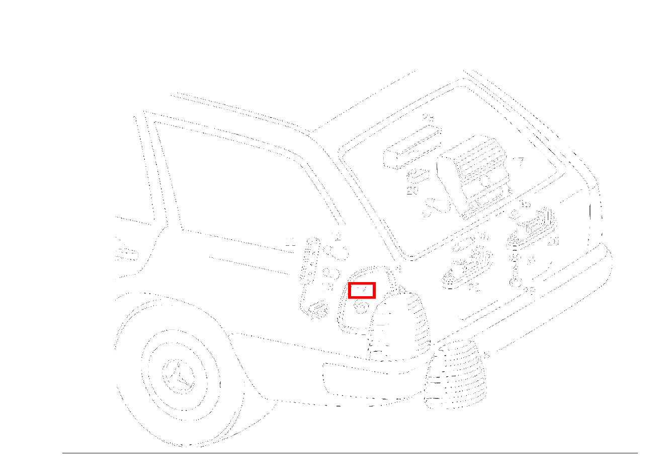 Mutter HECKLEUCHTE AN HINTERKOTFLUEGEL UND HECKMITTELSTUECK UNTEN ZUSATZBREMSLEUCHTE 300TDT/E300DTDT 4M 124