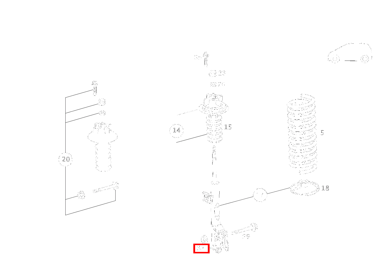 Mutter FEDERBEIN AN ACHSSCHENKEL UNTEN; M12X1.5 A 160 Coupé 169