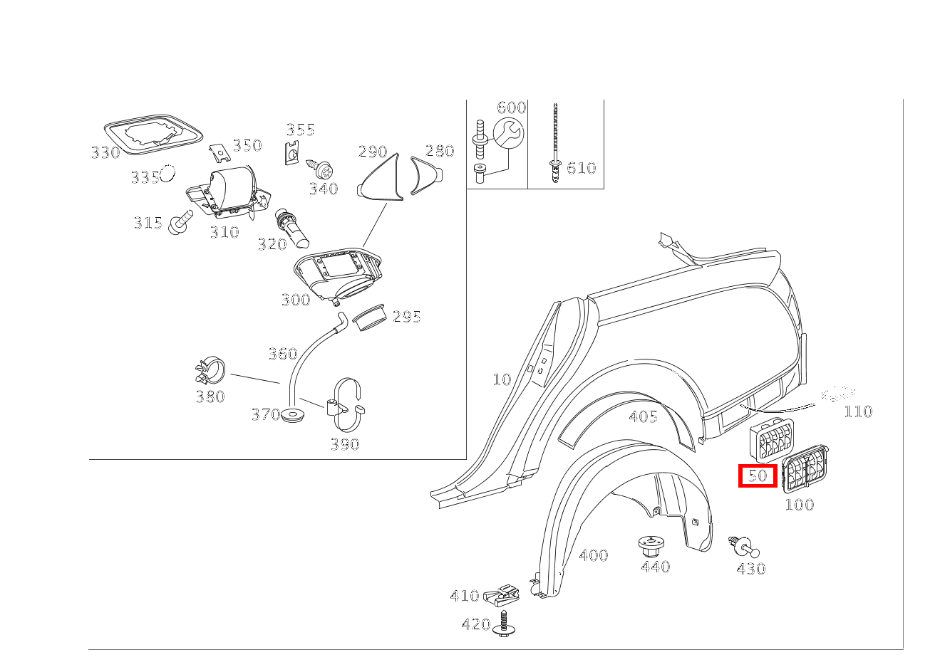 Klappe ENTLUEFTUNG AN HINTERKOTFLUEGEL IM BEREICH STOSSFAENGER, LINKS UND RECHTS Maybach 62 S (langer Radstand) 240 Klappe ENTLUEFTUNG AN HINTERKOTFLUEGEL IM BEREICH STOSSFAENGER, LINKS UND RECHTS Maybach 62 S (langer Radstand) 240