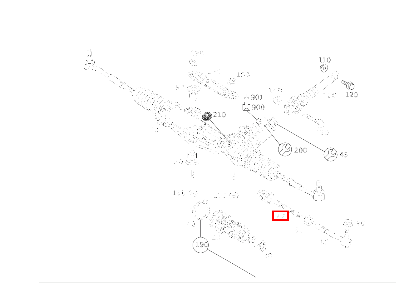 Spurstange INNEN LINKS UND RECHTS SL 65 AMG Roadster BCA 230