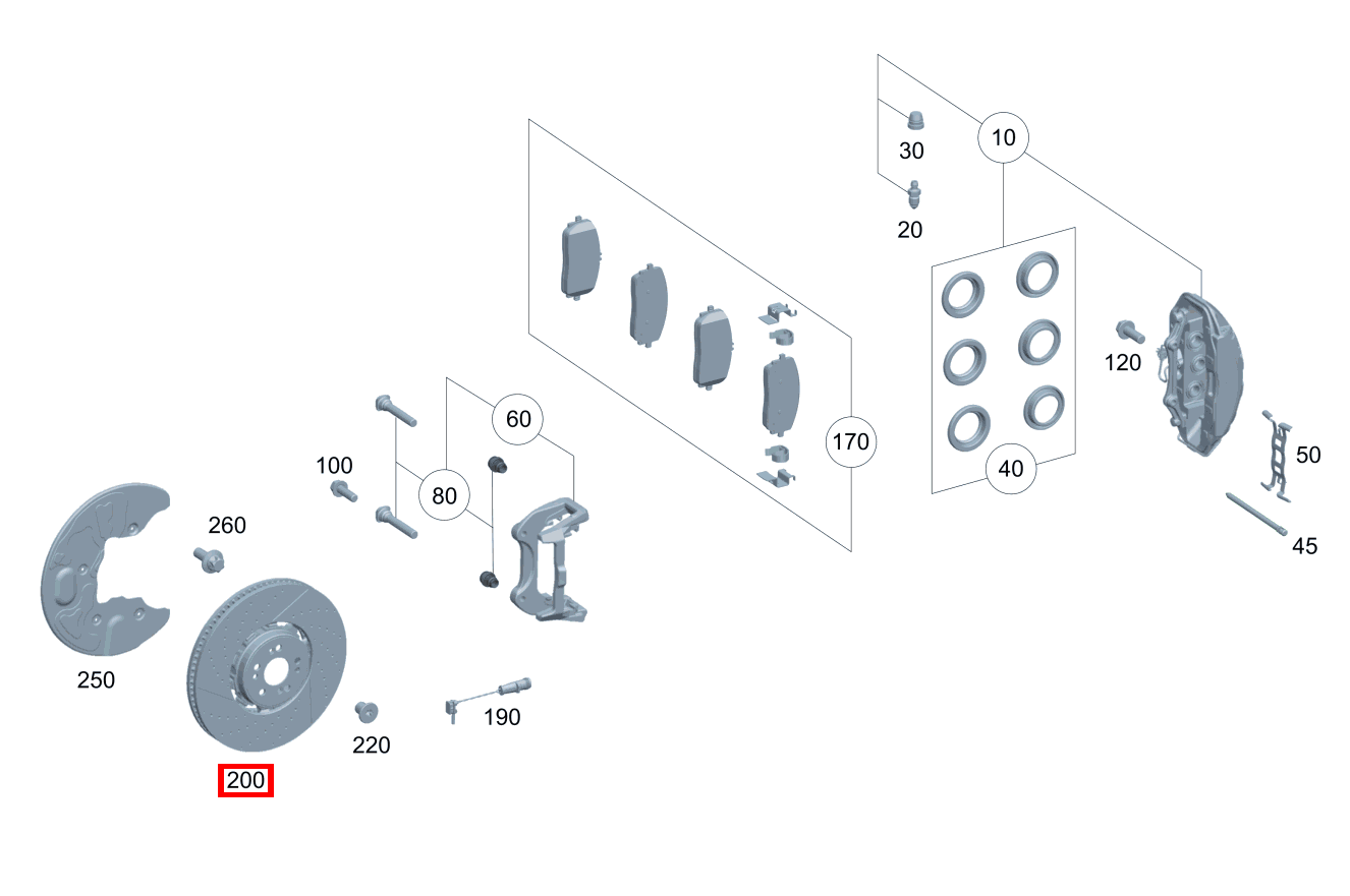 Bremsscheibe belüftet Vorn rechts GLE 300 d 4MATIC 167
