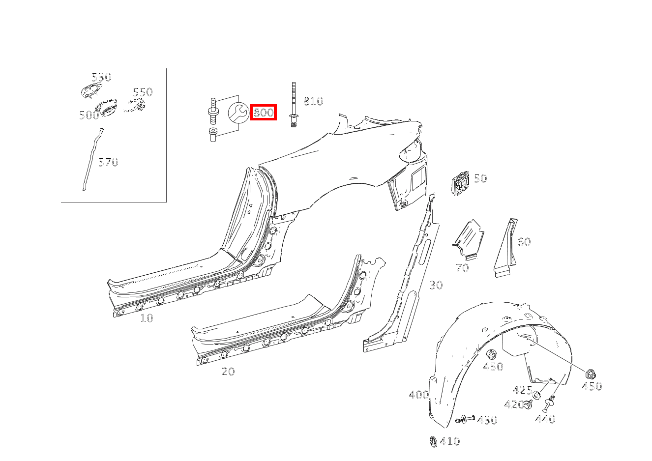TEILESATZ GEWINDEBOLZEN REPARATURLOESUNG FUER ABGEBROCHENE SCHWEISSBOLZEN SLS AMG GT Roadster Final Edition 197