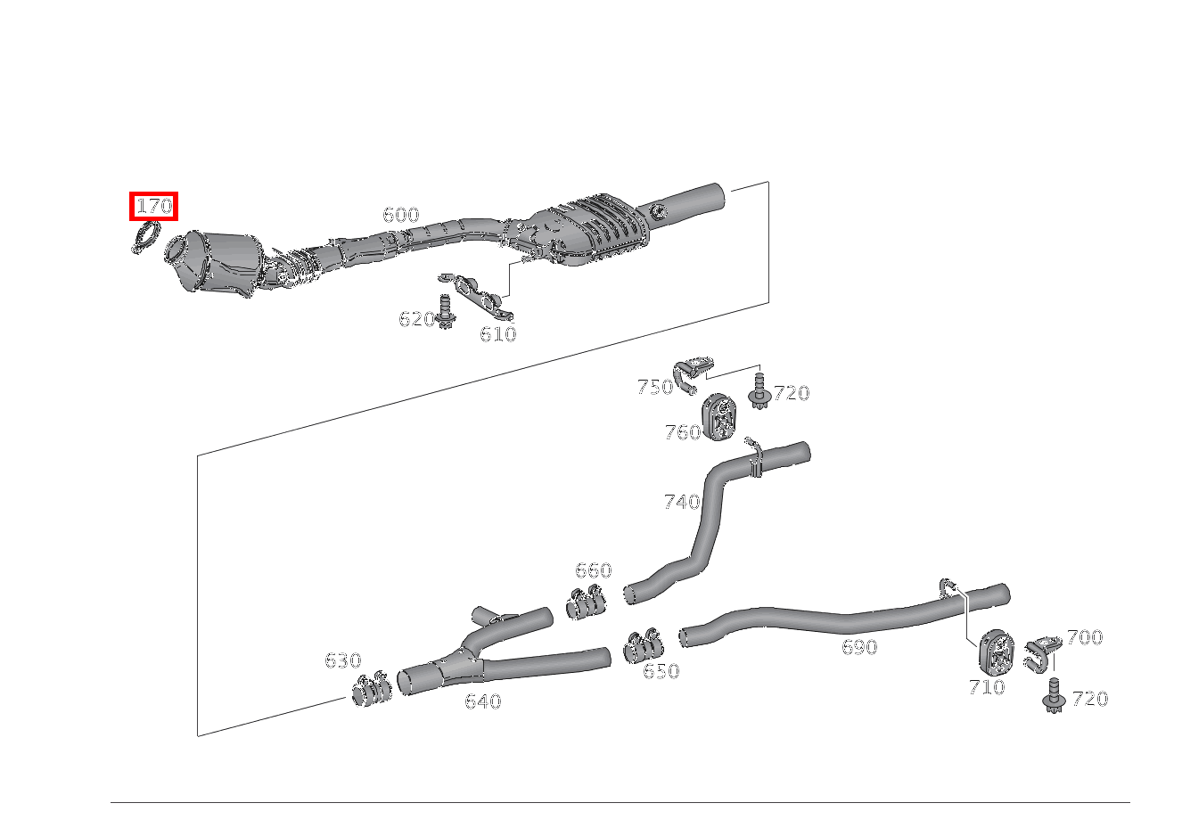 Rohrschelle Abgasanlage KATALYSATOR AN AUSPUFFROHR VORN SLK350 BE 172