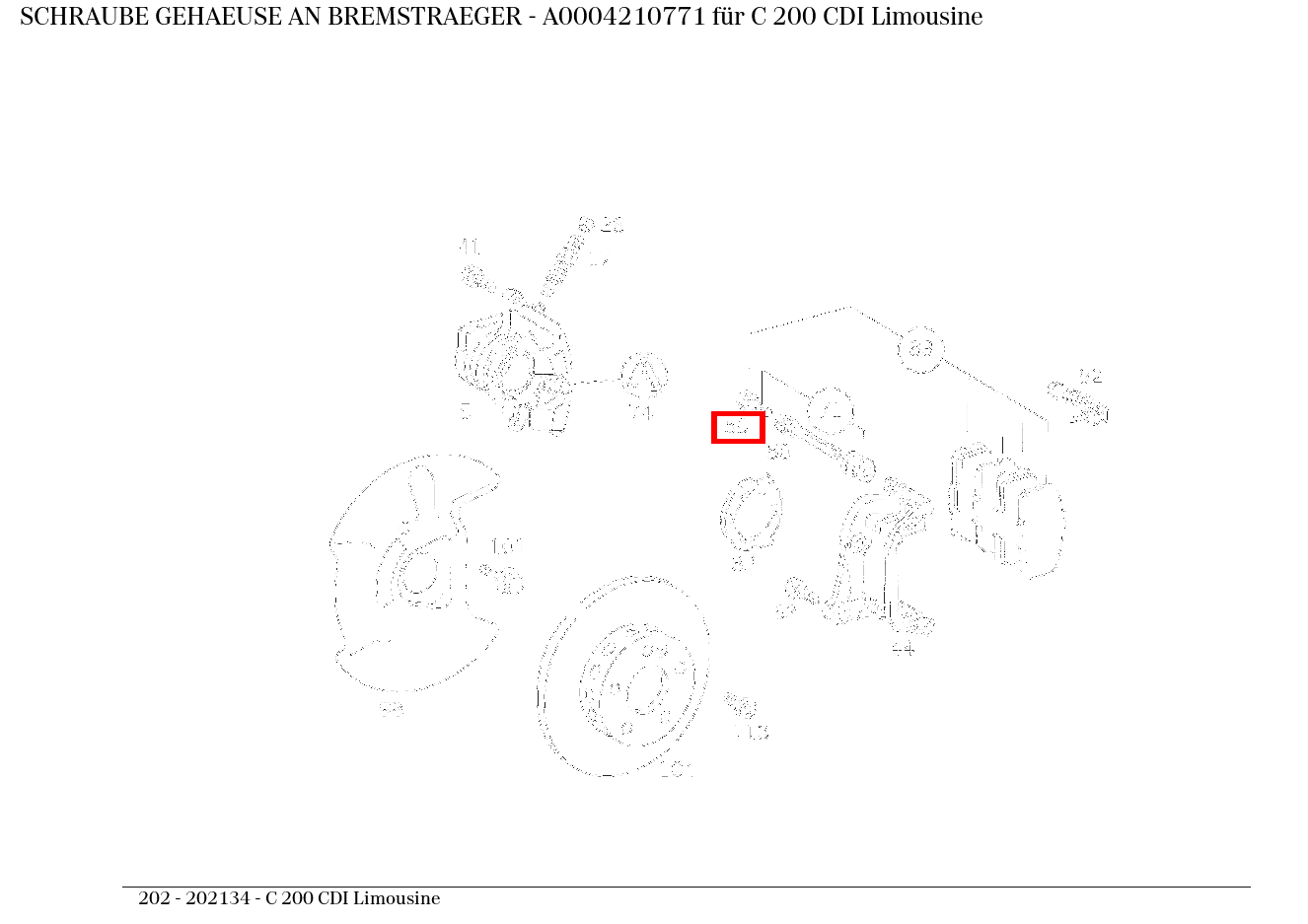 Schraube GEHAEUSE AN BREMSTRAEGER C 200 CDI Limousine 202