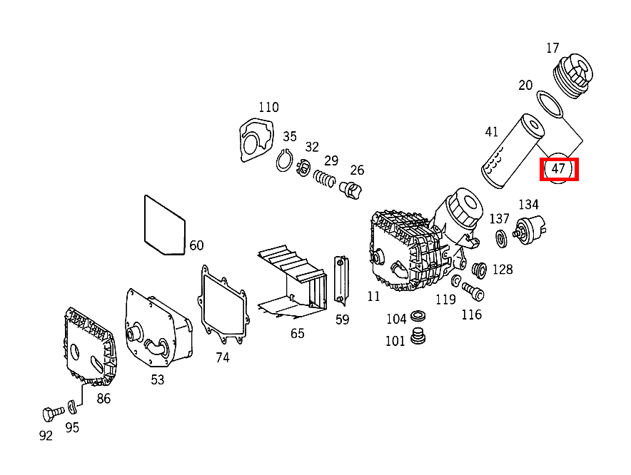 Teilesatz Filtereinsatz S 320 L/300 SEL 3.2 140