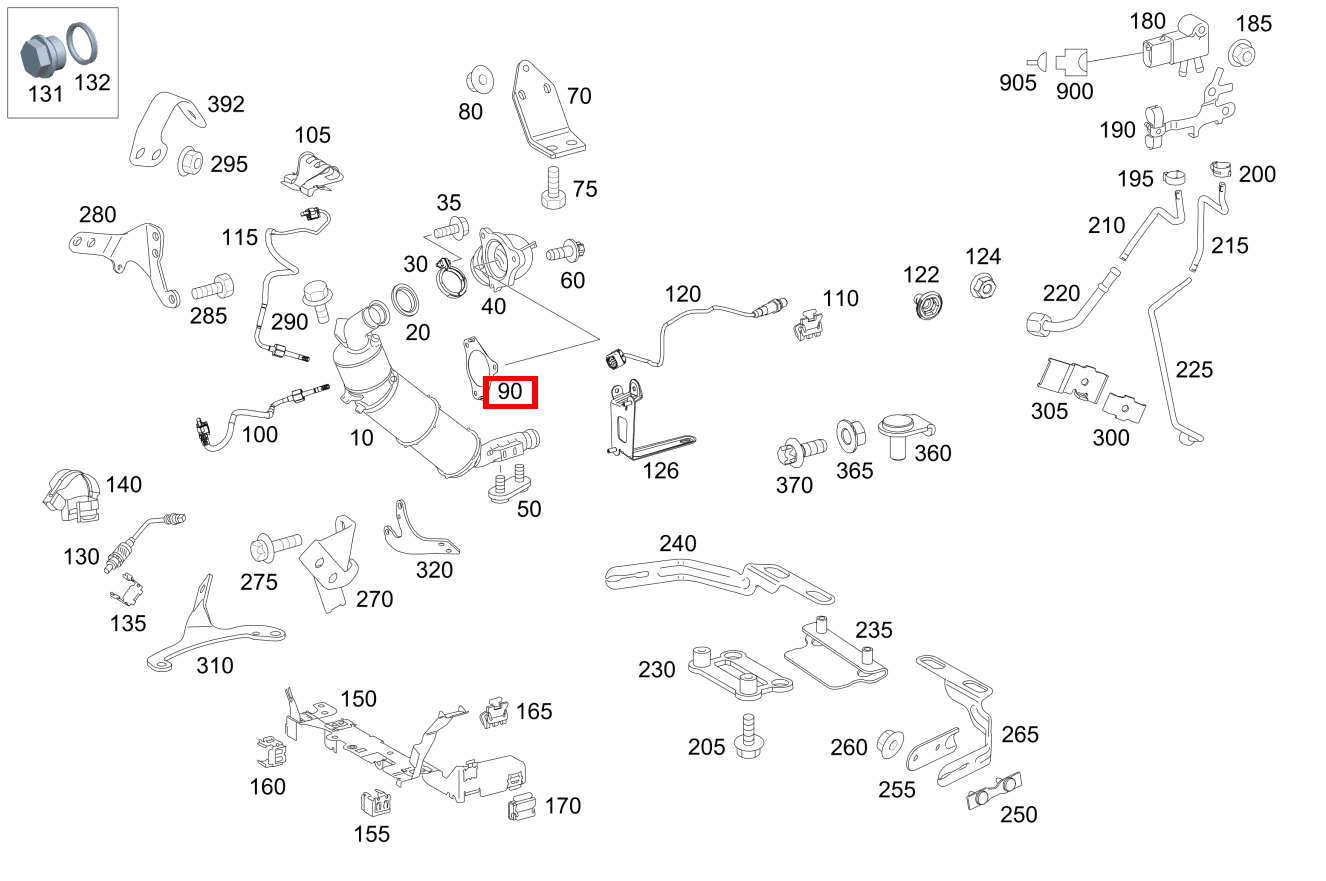 Flanschdichtung ZWISCHEN ABGASTURBOLADER UND AUSPUFFKRUEMMER S350BT L 4M 221