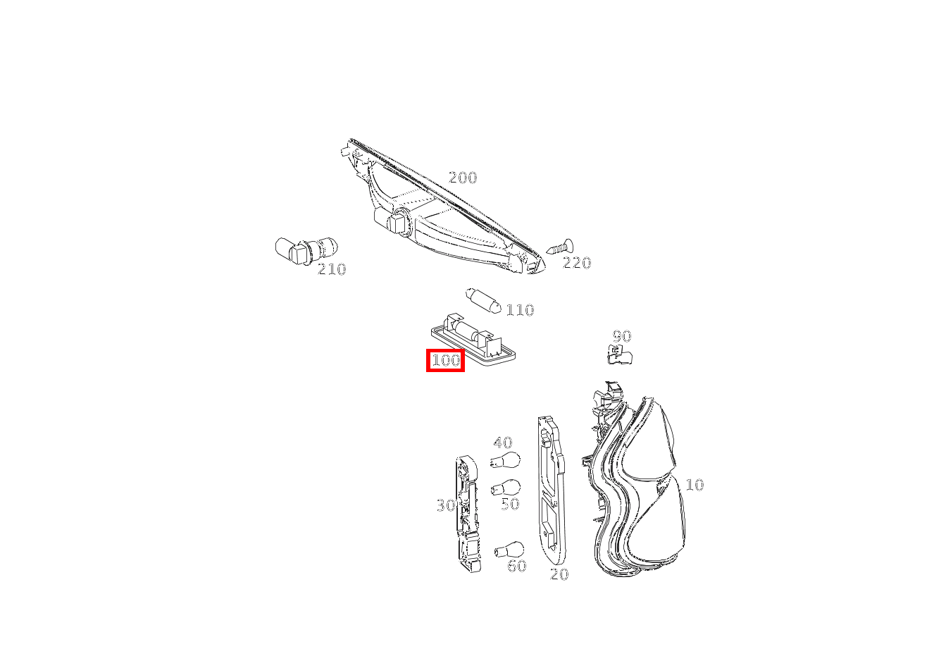 Kennzeichenleuchte KENNZEICHENLEUCHTE fortwo coupé mhd 52 kW 460