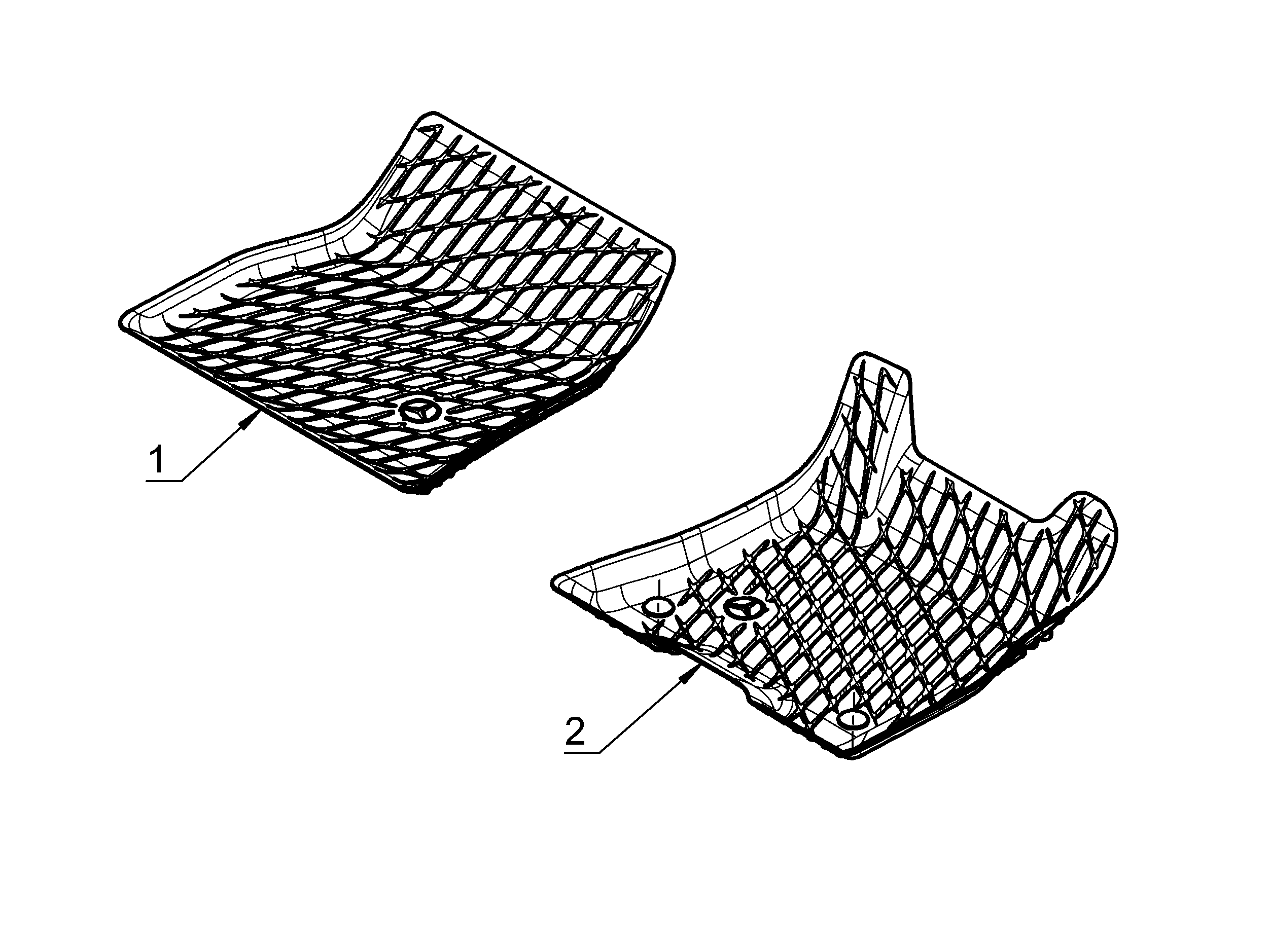 Fußraumschale, Dynamic Squares, Fahrer-/Beifahrermatte, 2-teilig, Rechtslenker