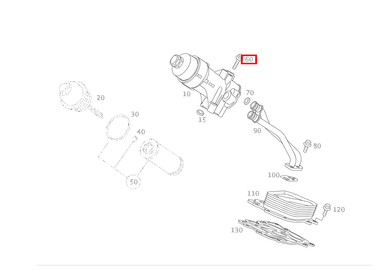 Sechsrundschraube Ölfilter an Zylinderkopf; M6X35 A 200 CDI CP 169