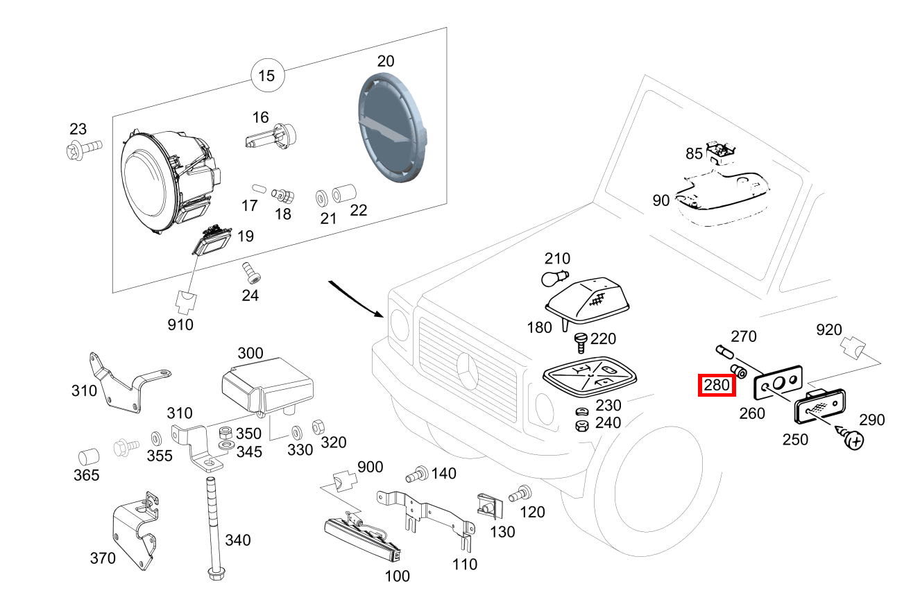 Dübel SEITENMARKIERUNGSLEUCHTE RECHTS G3504X42850 463