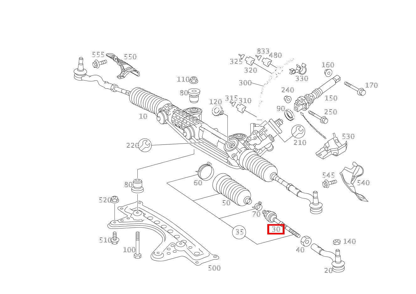 Spurstange INNEN LINKS UND RECHTS E280CDI SONDERAUFB 211