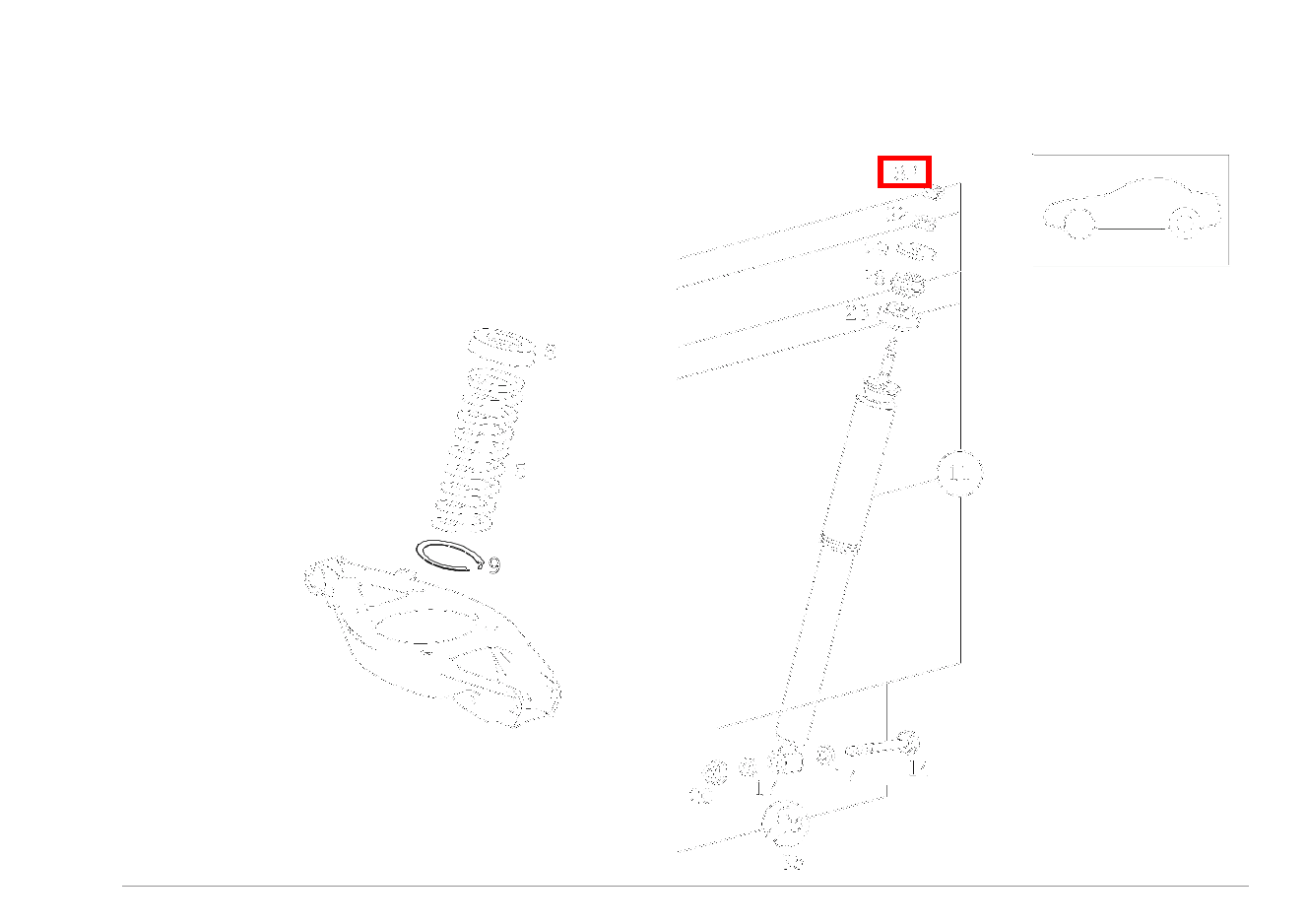 Sechskantmutter STOSSDAEMPFER AN RAHMEN; M10X1 SLK230 170