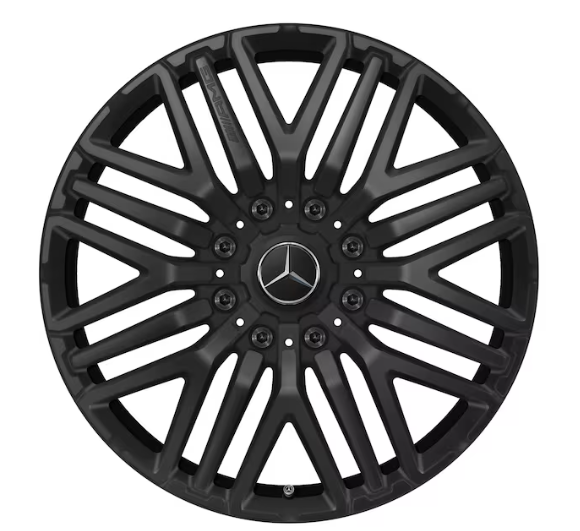AMG Schmiederad im Kreuzspeichen-Design, 55,9 cm (22 Zoll) 9,5 J x 22 ET 60, schwarz matt