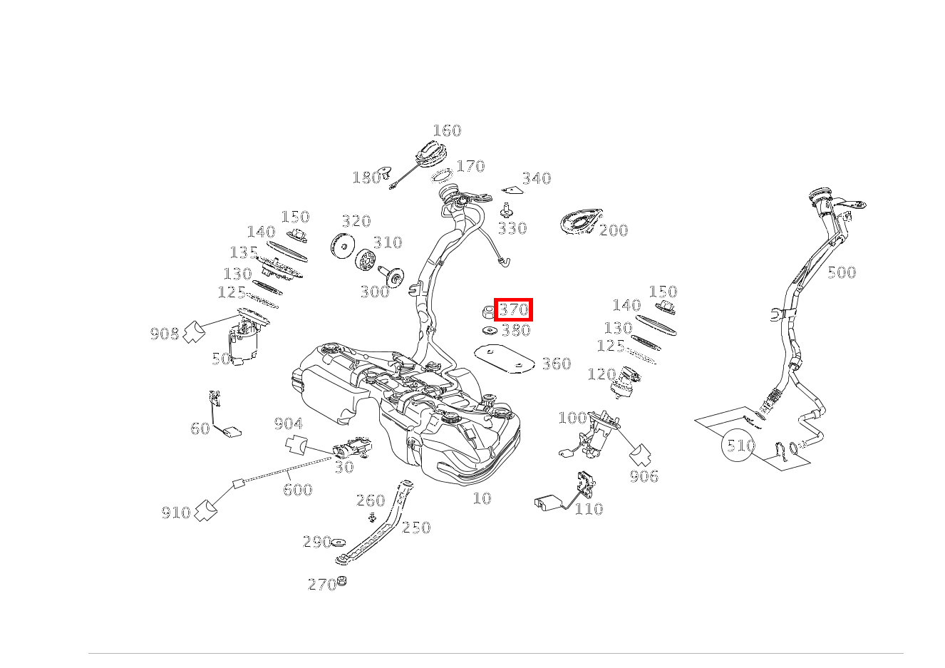 Sechskantmutter TANK AN KAROSSERIE; M8 GLK 350 4MATIC 204