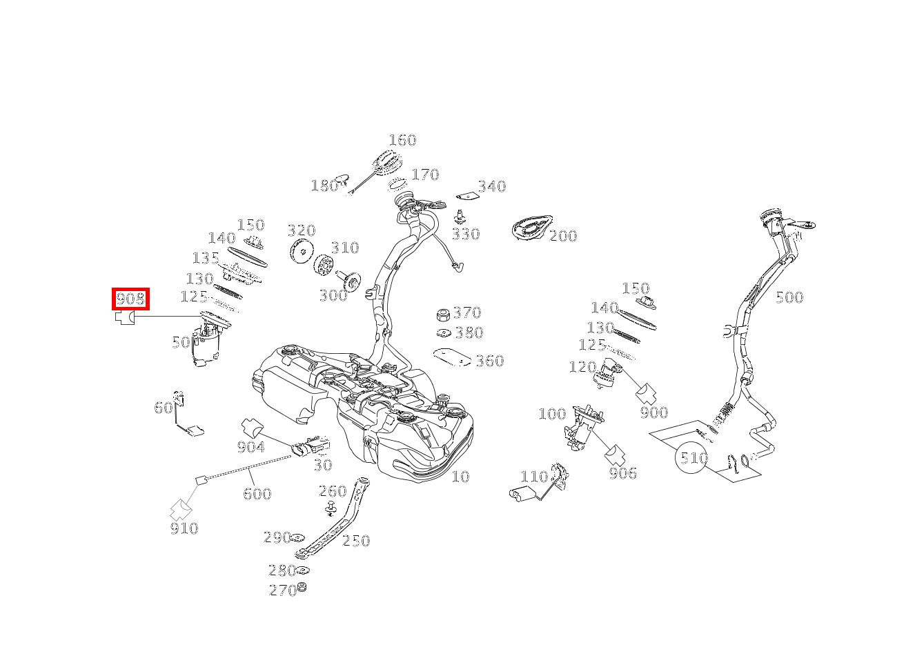 Stecker STECKVERBINDUNG KRAFTSTOFFPUMPENLEITUNGSSATZ X36/3; 7-PIN SLK2.8, MLK1.2 E350CGI BE 207
