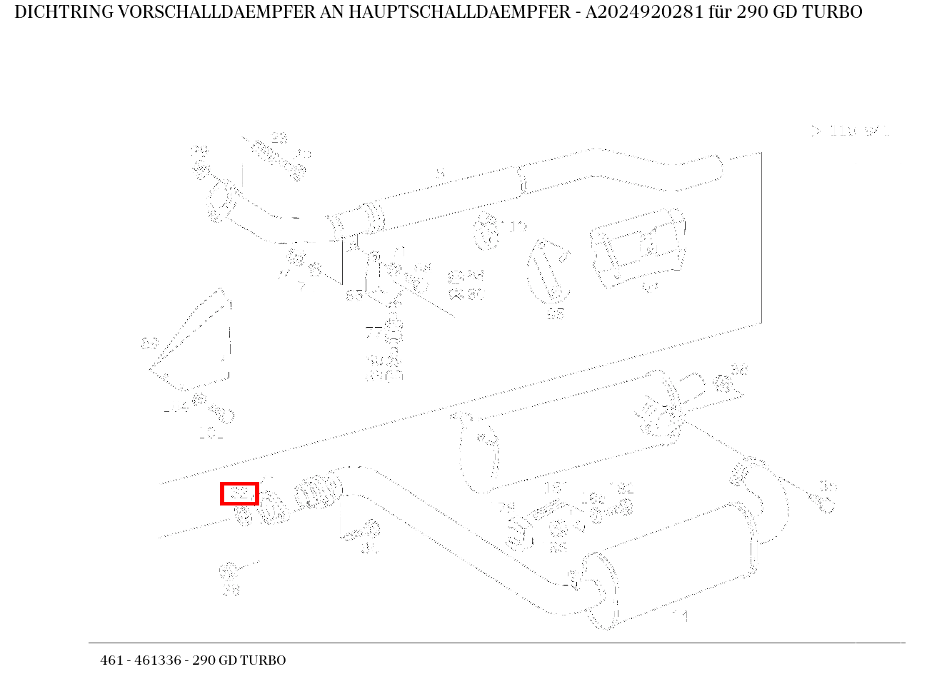 Dichtring VORSCHALLDAEMPFER AN HAUPTSCHALLDAEMPFER 290 GD TURBO 461