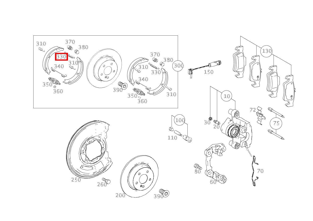 Zugfeder BREMSBACKENRUECKHOLUNG E 350 4MATIC Limousine BCA 212