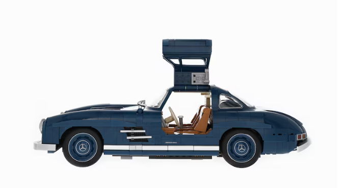300 SL W 198 (1954-1957), Klemmbaustein Modell blau, Mattel, 1:12