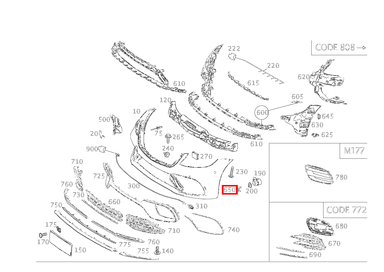 Stossfängerhalter PARKTRONIC-SYSTEM PTS 3 S 63 AMG 4MATIC+ lang 222