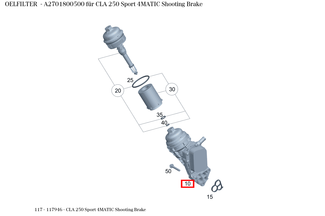 Ölfilter CLA 250 Sport 4MATIC Shooting Brake 117 Ölfilter CLA 250 Sport 4MATIC Shooting Brake 117