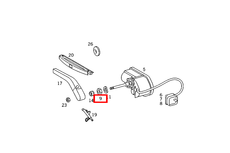 Mutter WISCHERMOTOR AN HALTER 300TDT/E300DTDT 4M 124