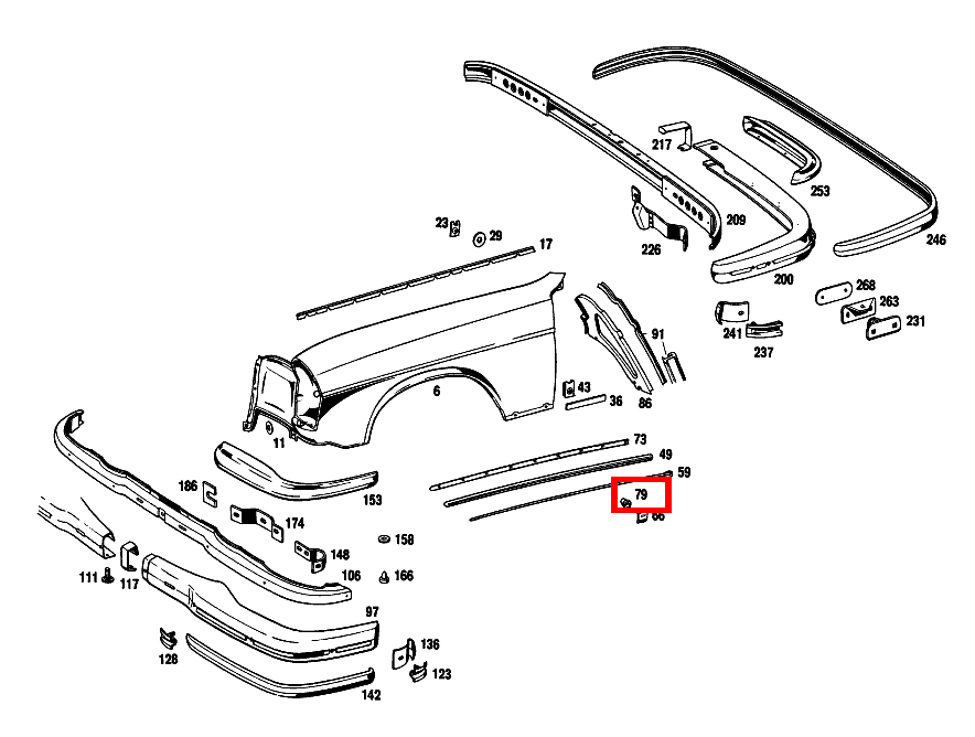 Druckknopf UNTERTEIL 280 SEL 4.5 108