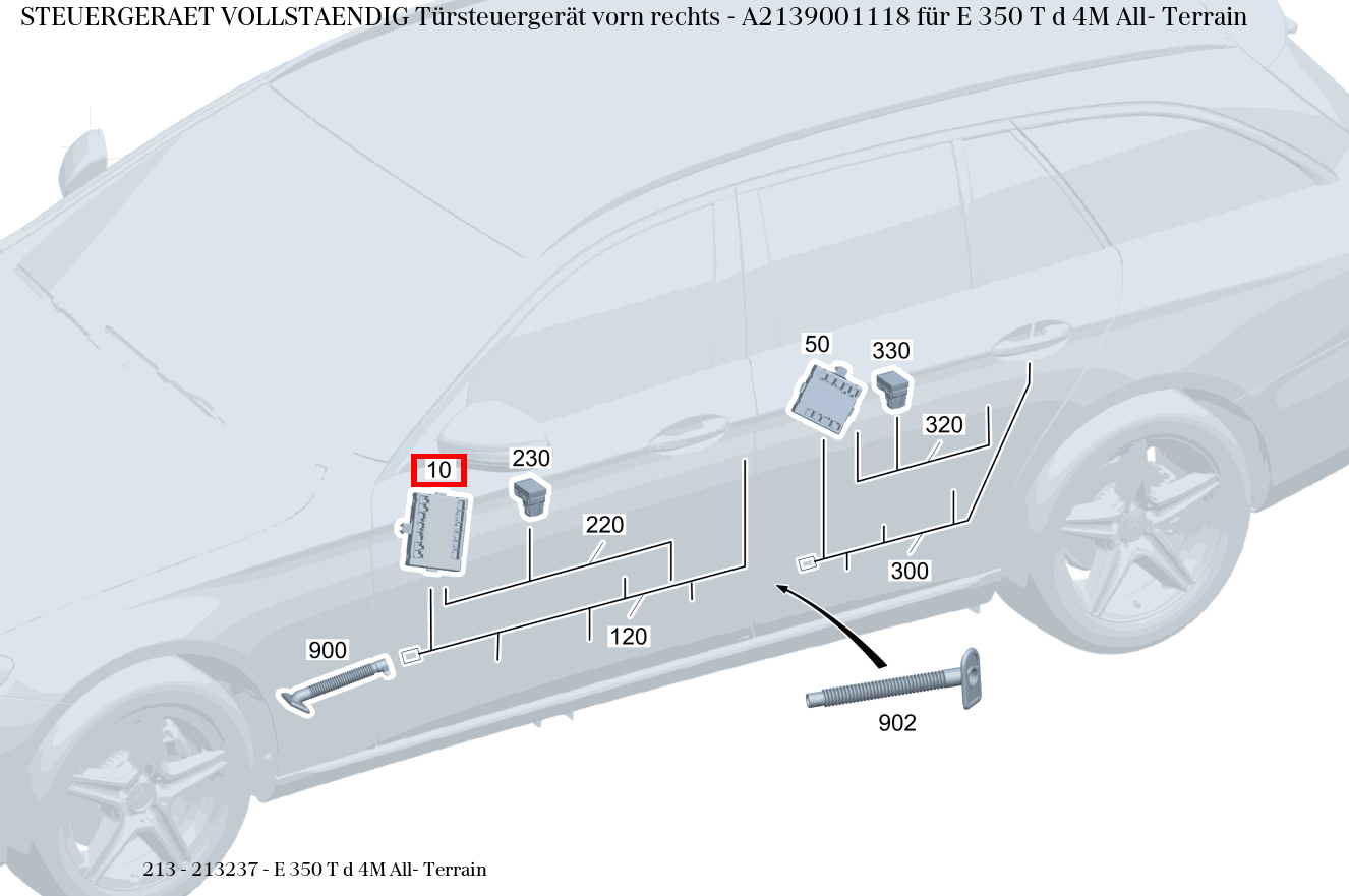 Steuergerät vollständig Türsteuergerät vorn rechts E 350 T d 4M All- Terrain 213 Steuergerät vollständig Türsteuergerät vorn rechts E 350 T d 4M All- Terrain 213