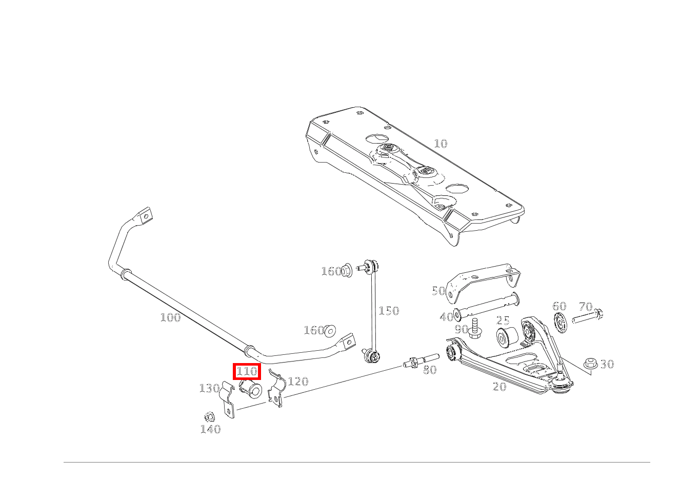 DREHSTABLAGER DREHSTAB AN TRAEGER fortwo coupé mhd 52 kW 460