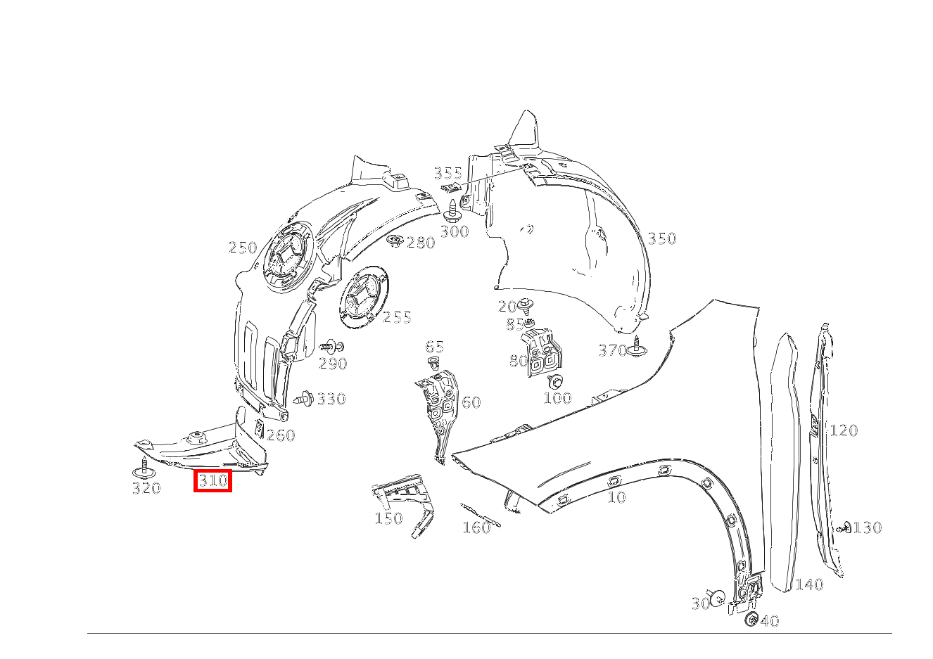 RADLAUFABDECKUNG Vorn links unten B 220 4MATIC 463 RADLAUFABDECKUNG Vorn links unten B 220 4MATIC 463
