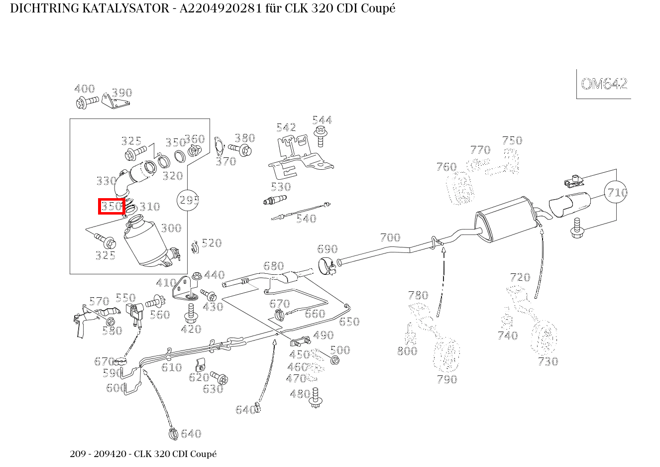 Dichtring KATALYSATOR CLK 320 CDI Coupé 209