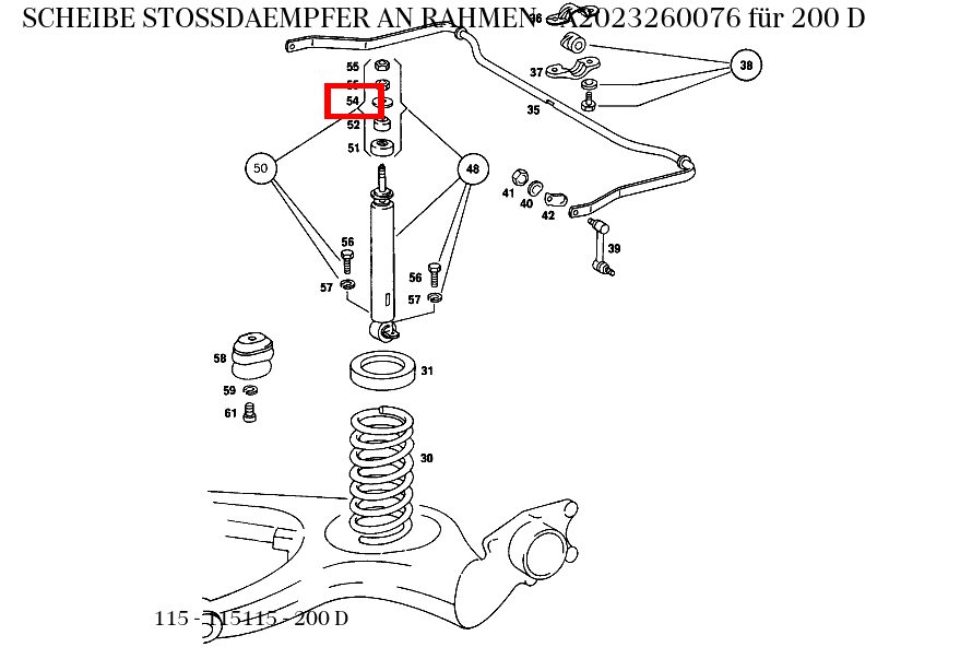 Scheibe STOSSDAEMPFER AN RAHMEN 200 D 115 Scheibe STOSSDAEMPFER AN RAHMEN 200 D 115