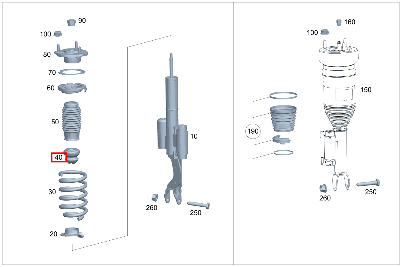 Anschlagpuffer Stossd. Links und rechts C 300 T e 205